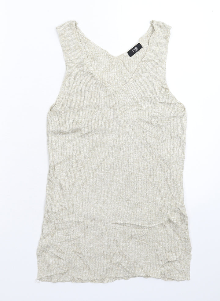 H&M Womens Beige  Knit Pullover Jumper Size 14