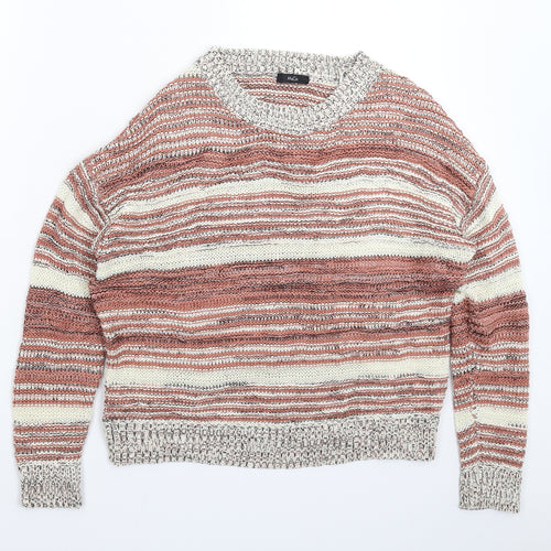 M&Co Womens Beige Striped Knit Pullover Jumper Size 10