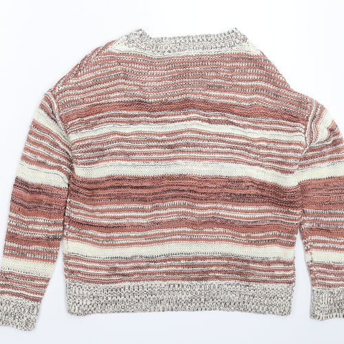 M&Co Womens Beige Striped Knit Pullover Jumper Size 10