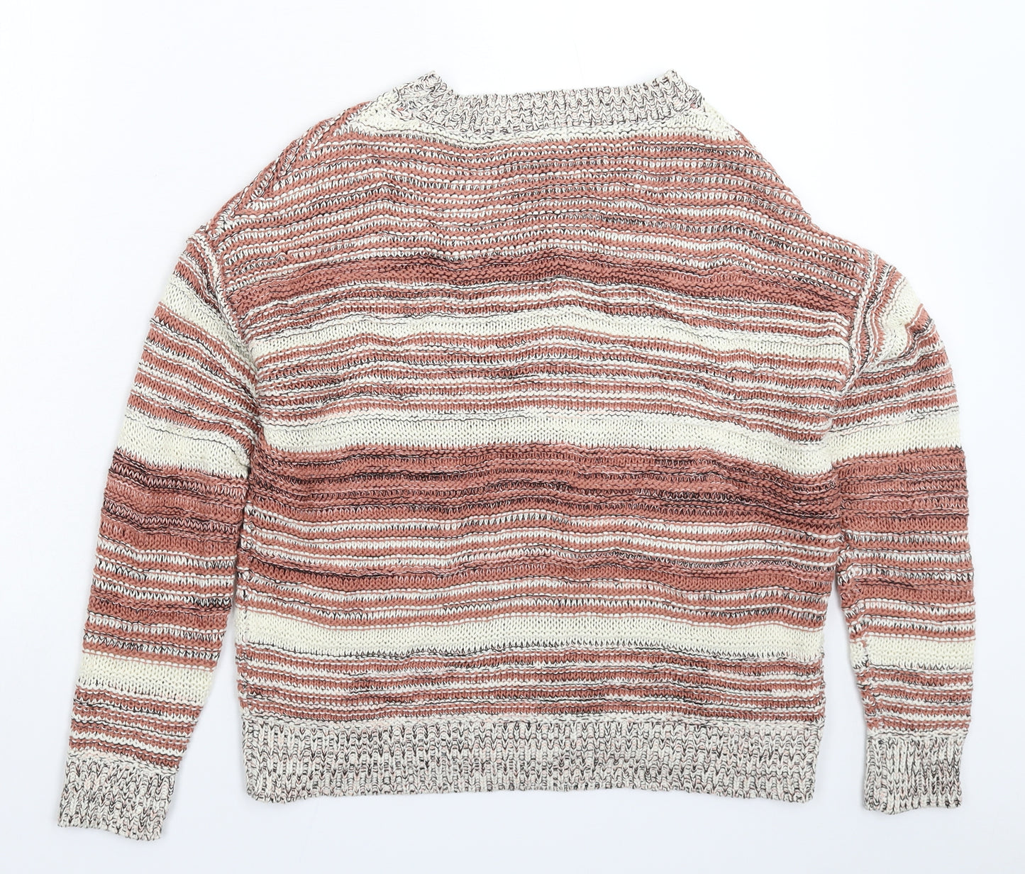 M&Co Womens Beige Striped Knit Pullover Jumper Size 10