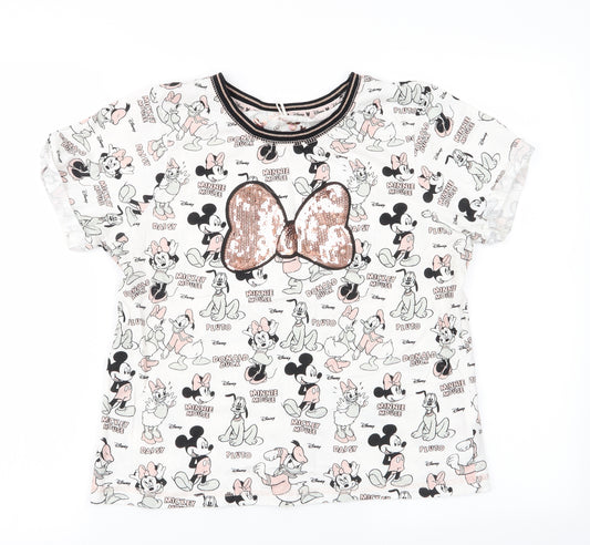 Front view of Primark women’s multicoloured animal print top pyjama top, size UK 10