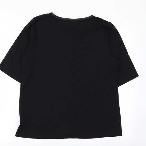 halina Womens Black   Basic T-Shirt Size 18