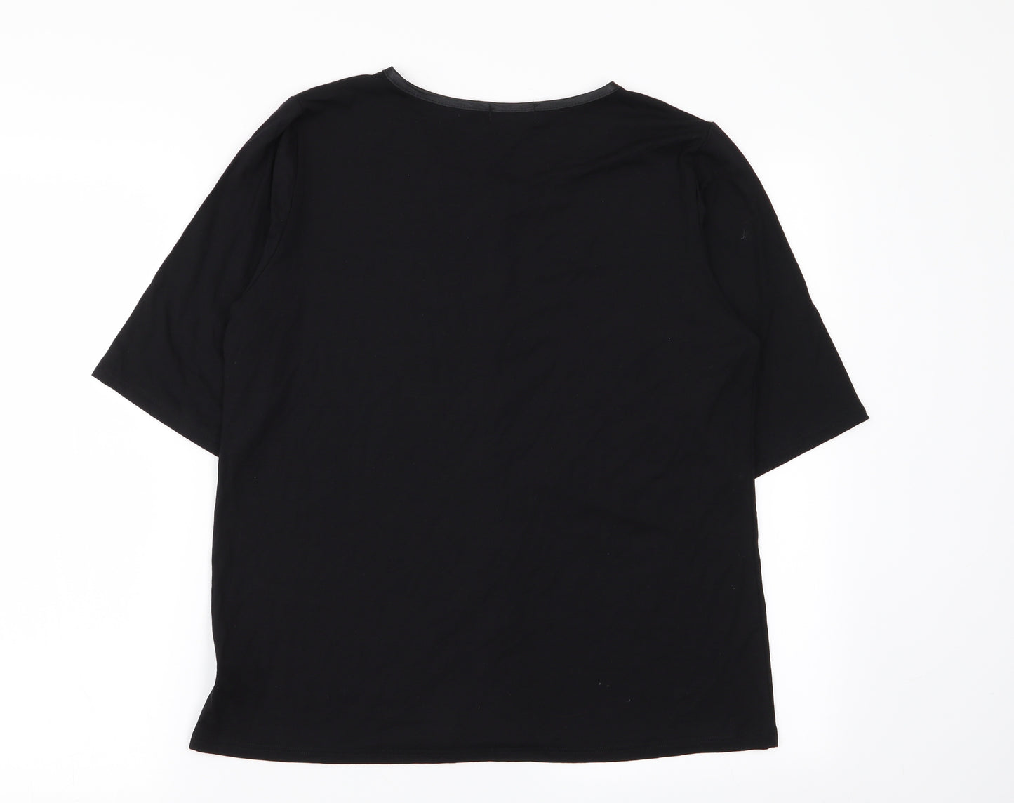 halina Womens Black   Basic T-Shirt Size 18