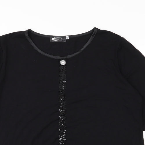 halina Womens Black   Basic T-Shirt Size 18