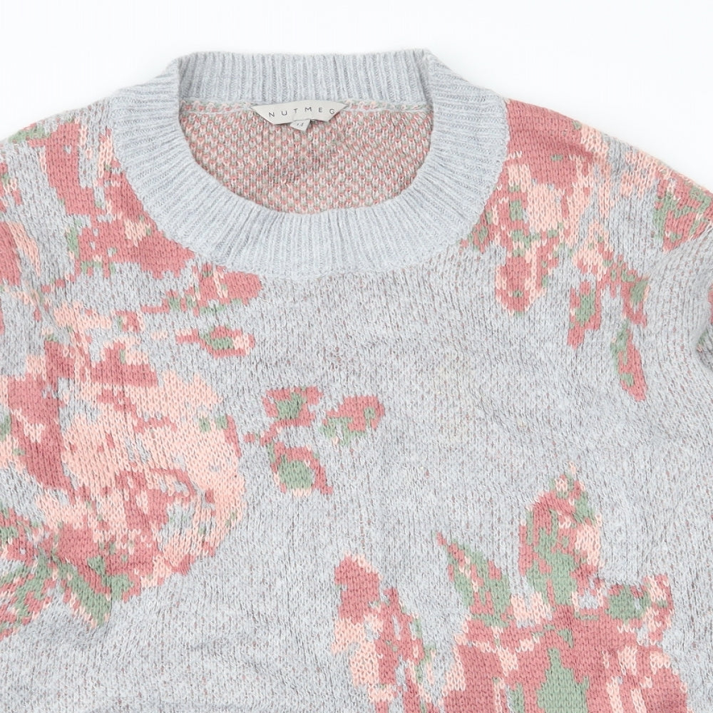 Nutmeg Womens Multicoloured Geometric  Pullover Jumper Size 14