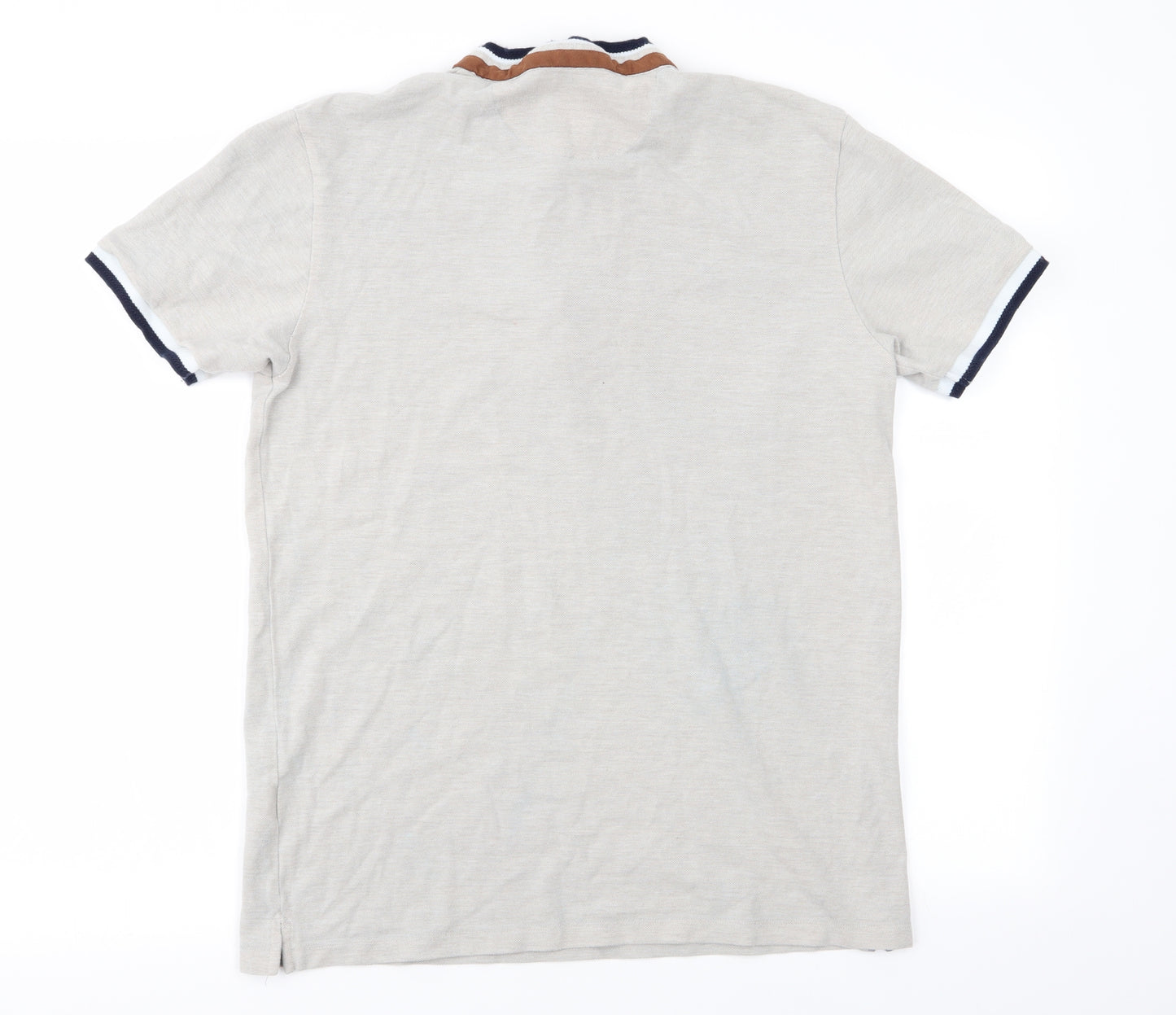 Zara Mens Beige    Polo Size L