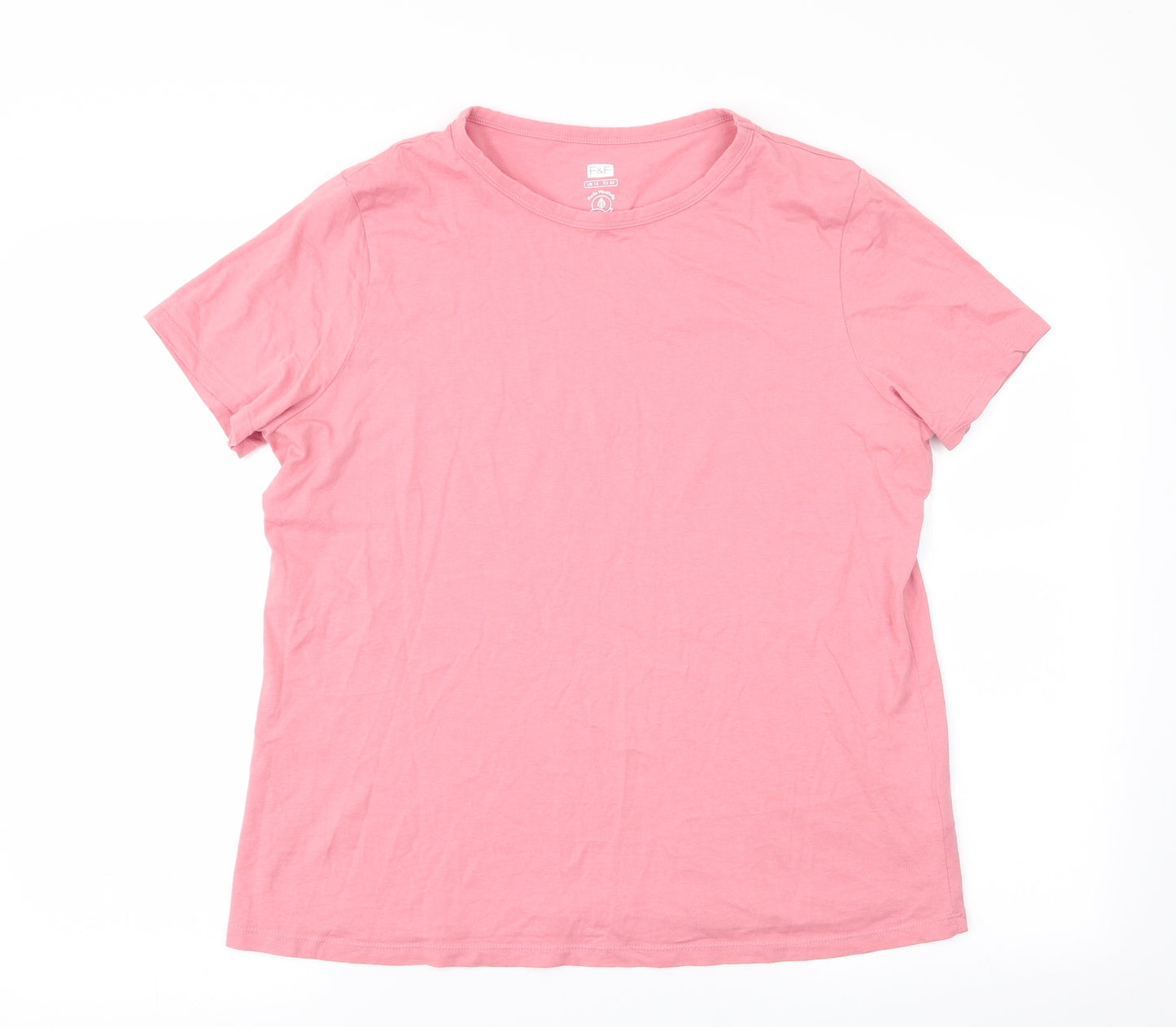 F&F Womens Pink   Basic T-Shirt Size 16