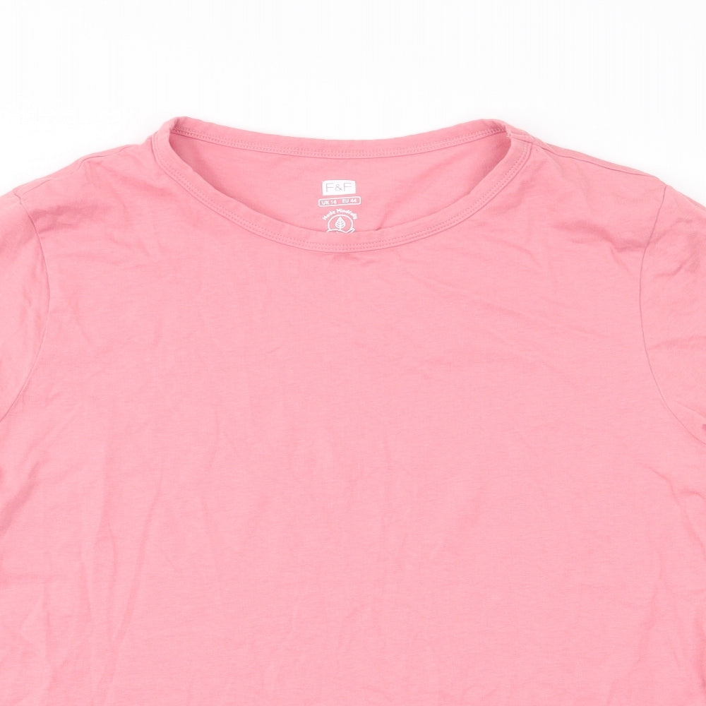 F&F Womens Pink   Basic T-Shirt Size 16