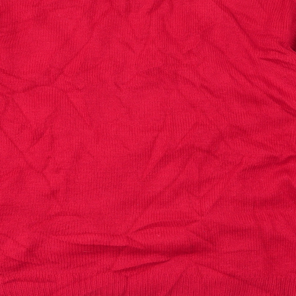 Cedar Wood State Mens Red Geometric  Pullover Jumper Size L  - christmas