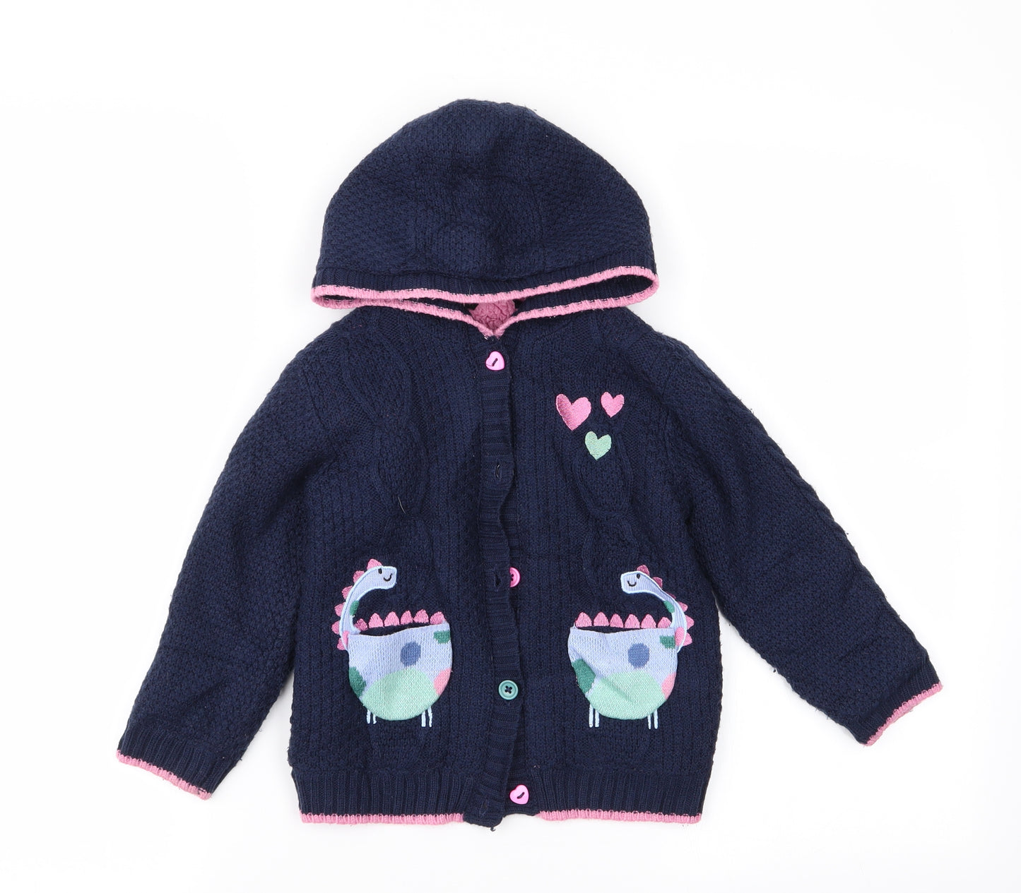 Asda George Girls Blue   Cardigan Jumper Size 3-4 Years