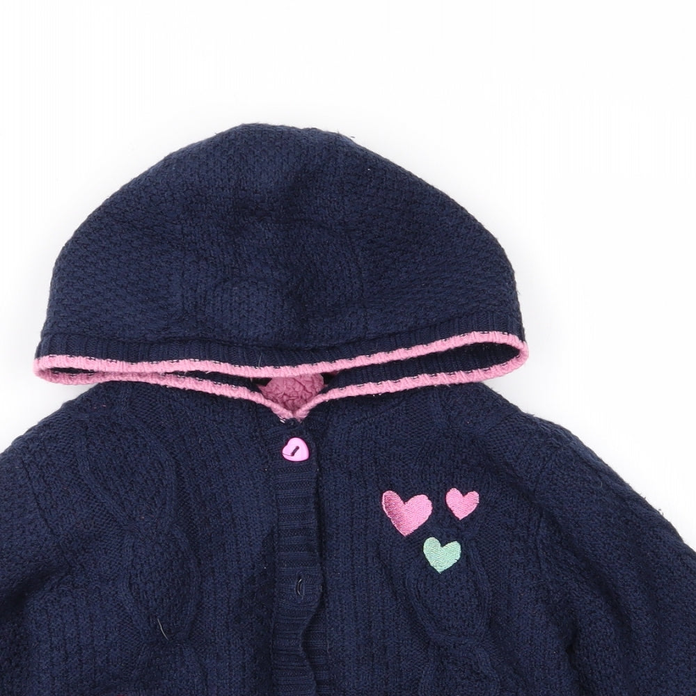 Asda George Girls Blue   Cardigan Jumper Size 3-4 Years