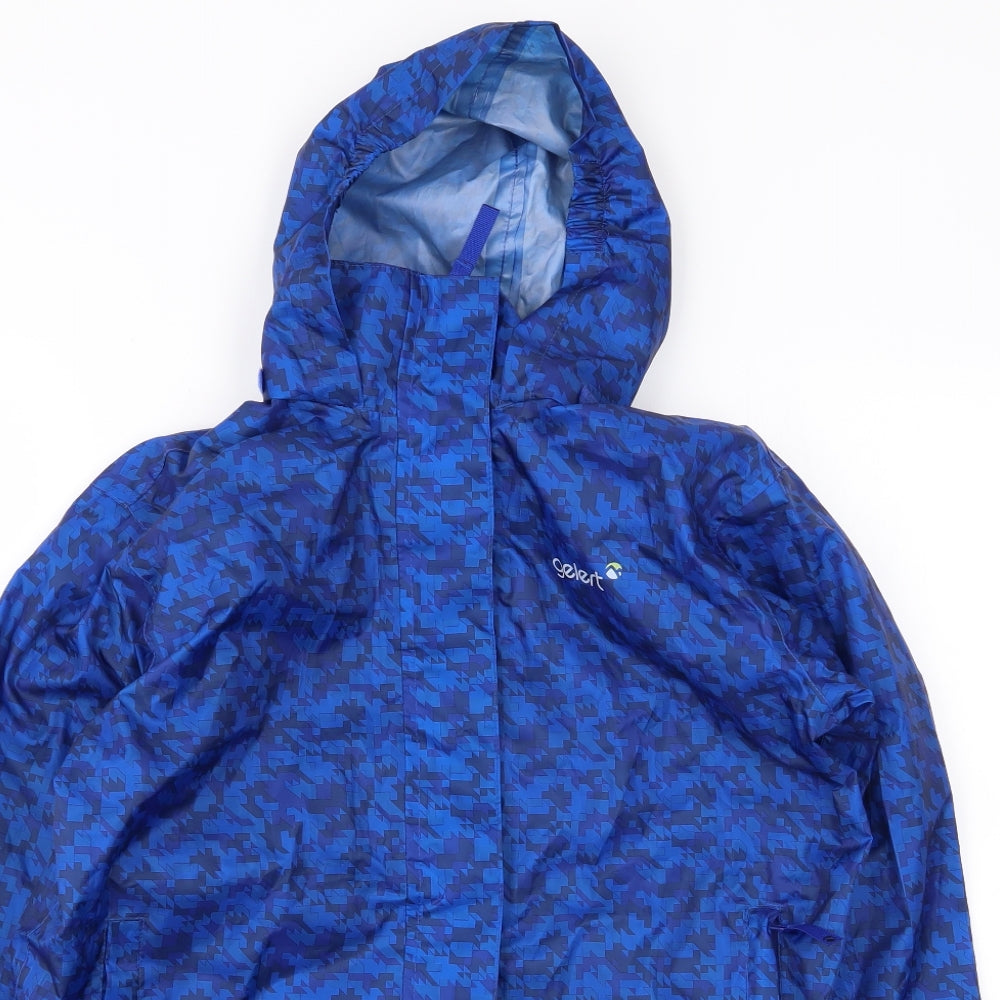 Gelert Boys Blue Geometric  Rain Coat Coat Size 13 Years