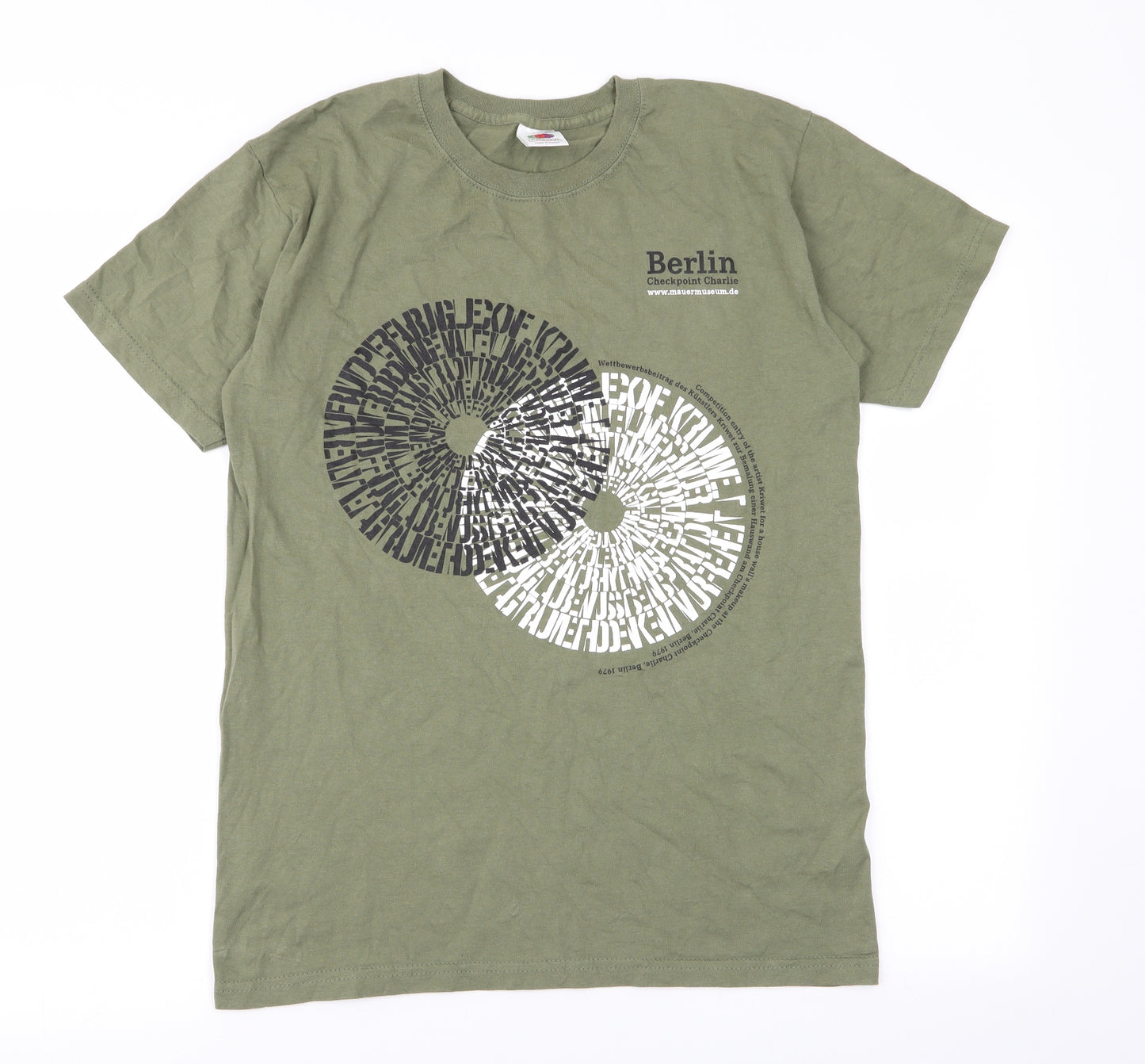 Fruit of the Loom Mens Green    T-Shirt Size S