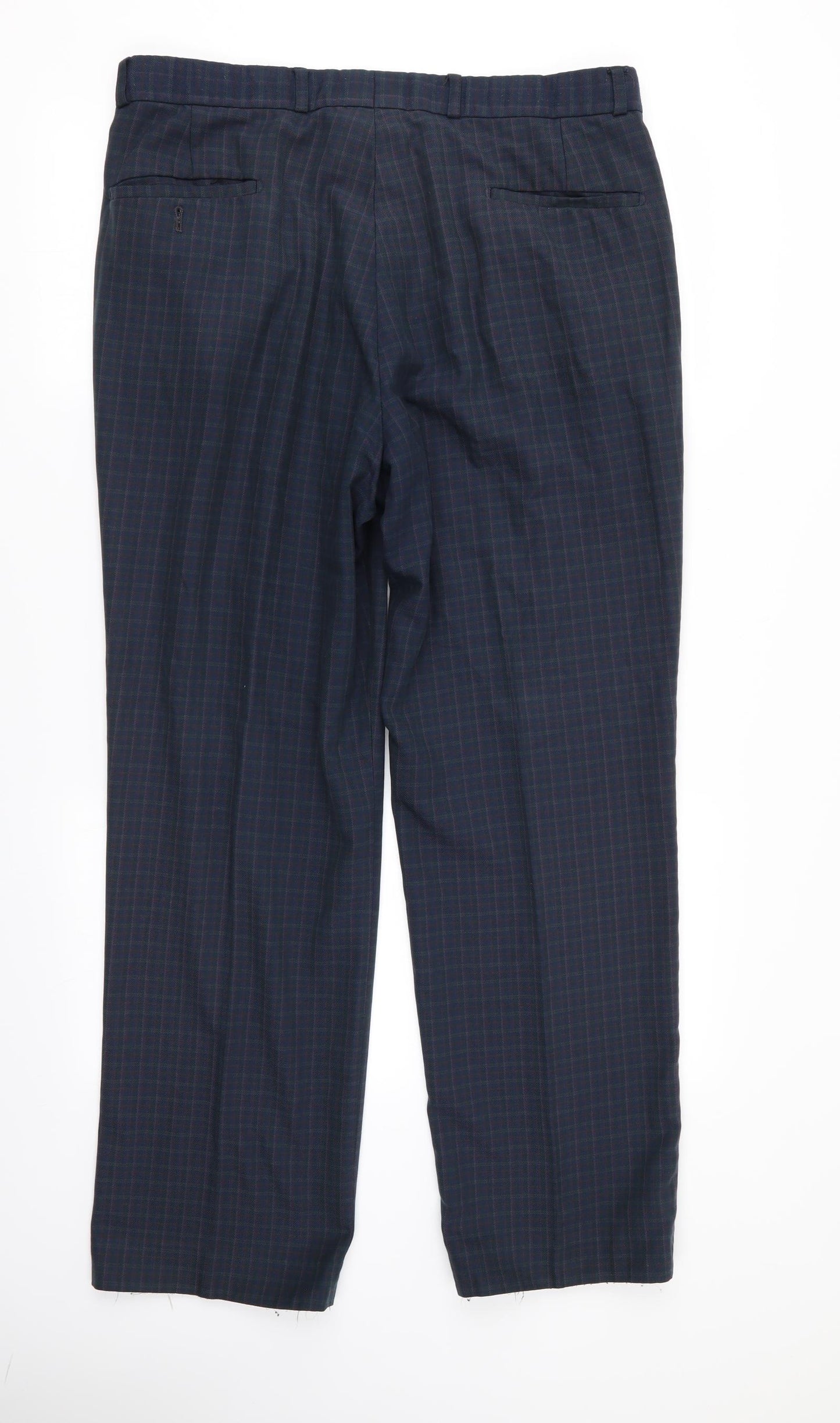 GTC Mens Blue Check  Trousers  Size 34 in L30 in