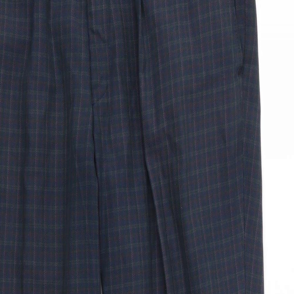 GTC Mens Blue Check  Trousers  Size 34 in L30 in