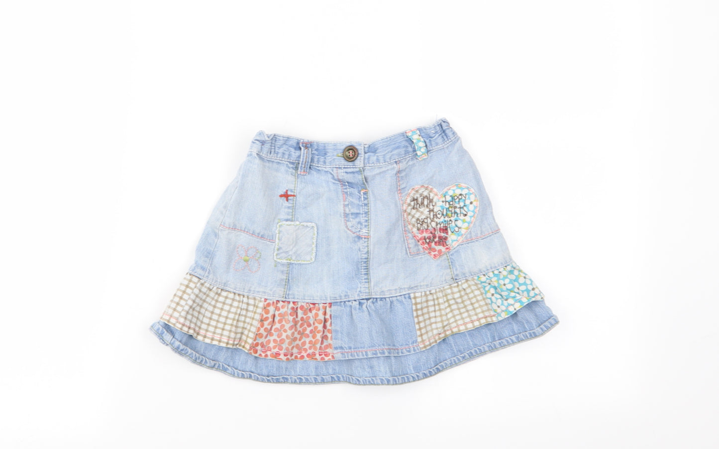 NEXT Girls Blue Geometric  Flare Skirt Size 3-4 Years