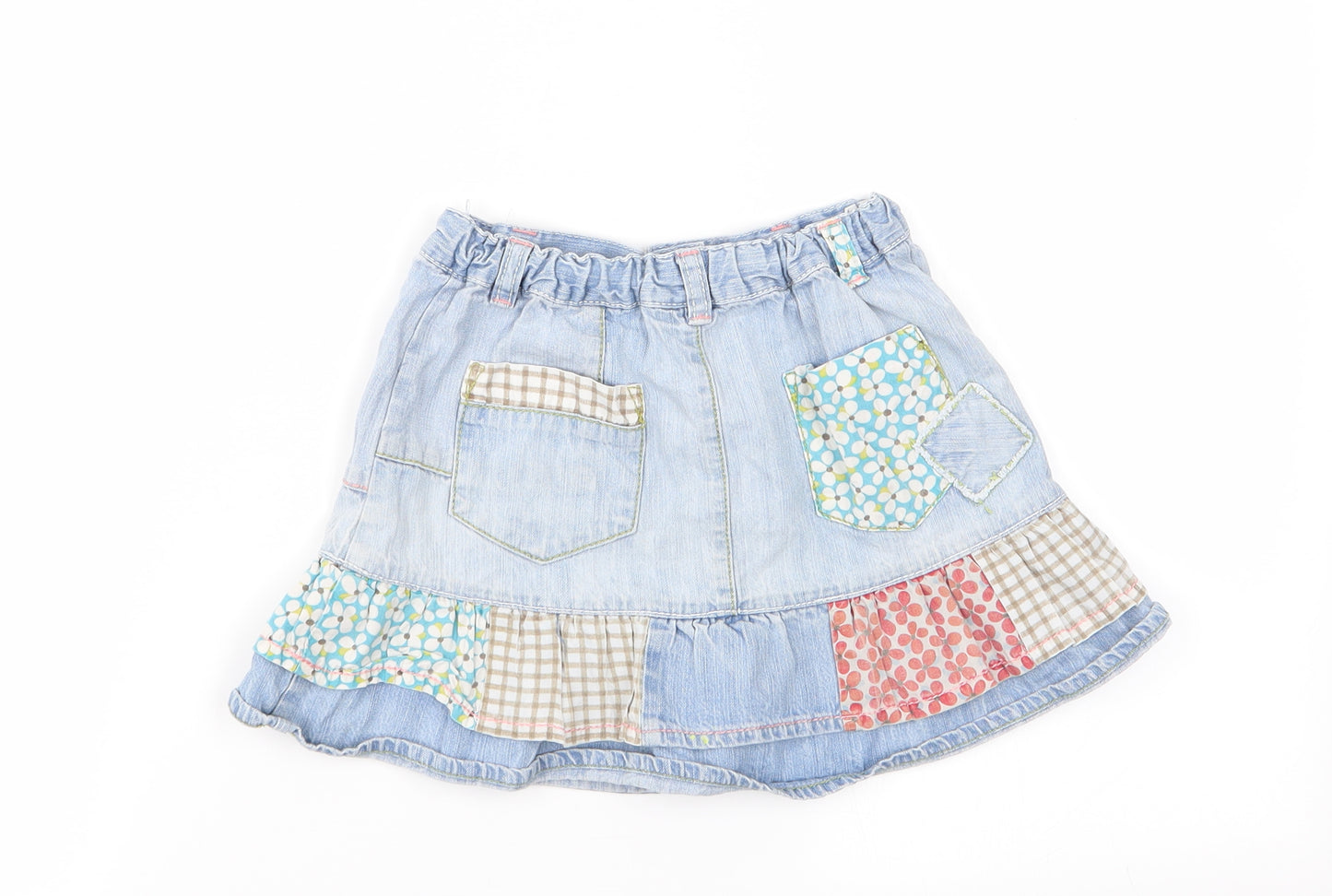 NEXT Girls Blue Geometric  Flare Skirt Size 3-4 Years