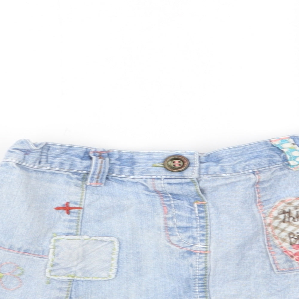 NEXT Girls Blue Geometric  Flare Skirt Size 3-4 Years
