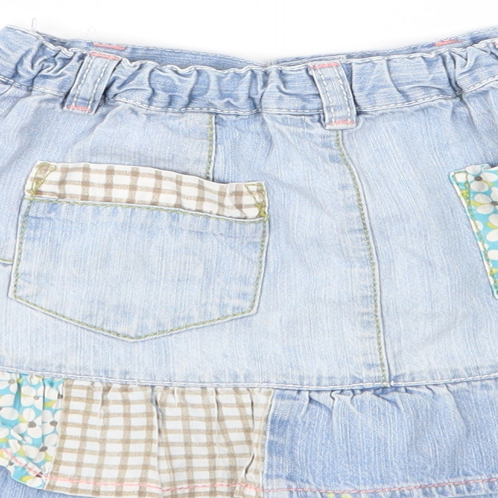NEXT Girls Blue Geometric  Flare Skirt Size 3-4 Years
