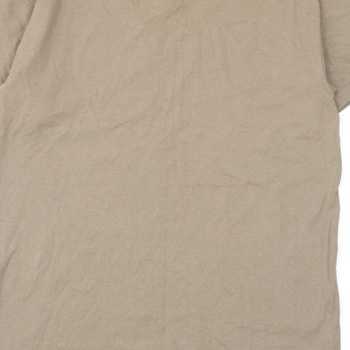 Gildan Mens Beige    T-Shirt Size S