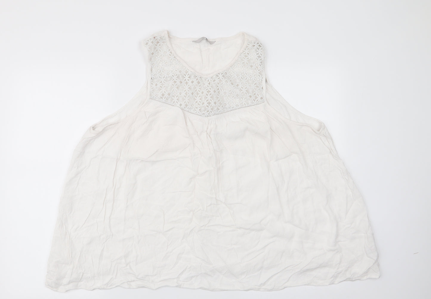 Asda George Womens White Floral  Basic Tank Size 22