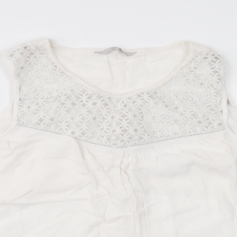 Asda George Womens White Floral  Basic Tank Size 22