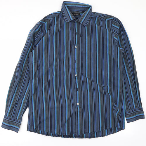Linea Mens Multicoloured Striped   Button-Up Size 16.5