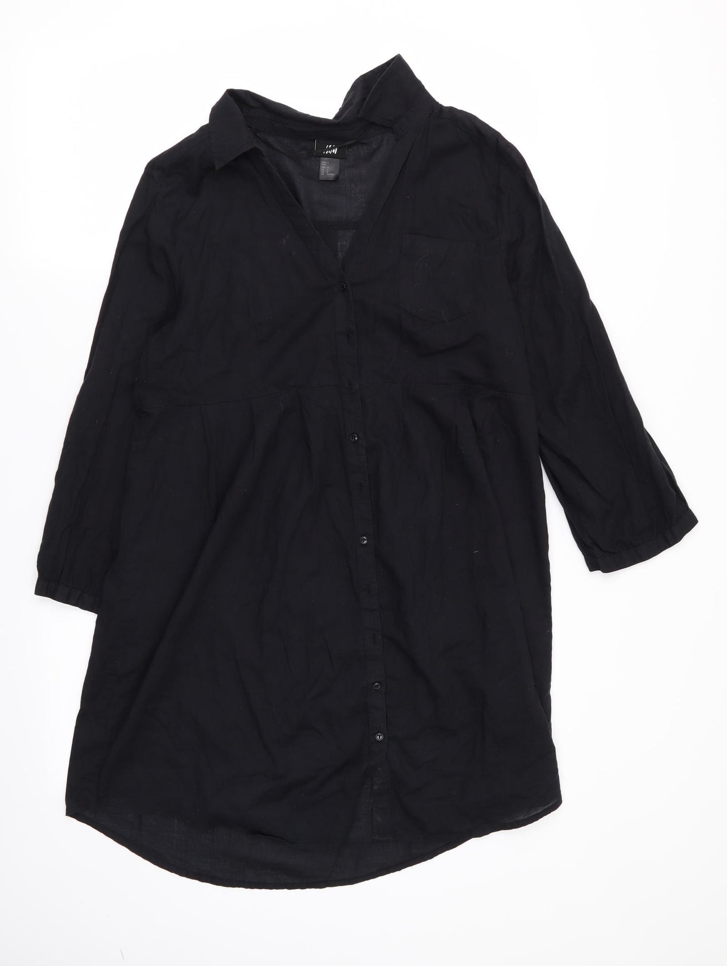 H&M` Womens Black   Shirt Dress  Size 14