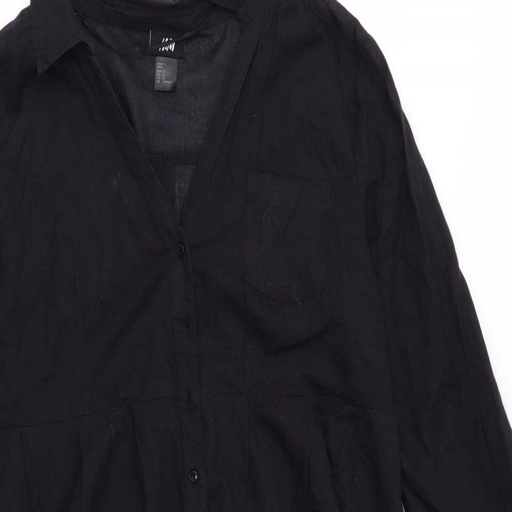 H&M` Womens Black   Shirt Dress  Size 14