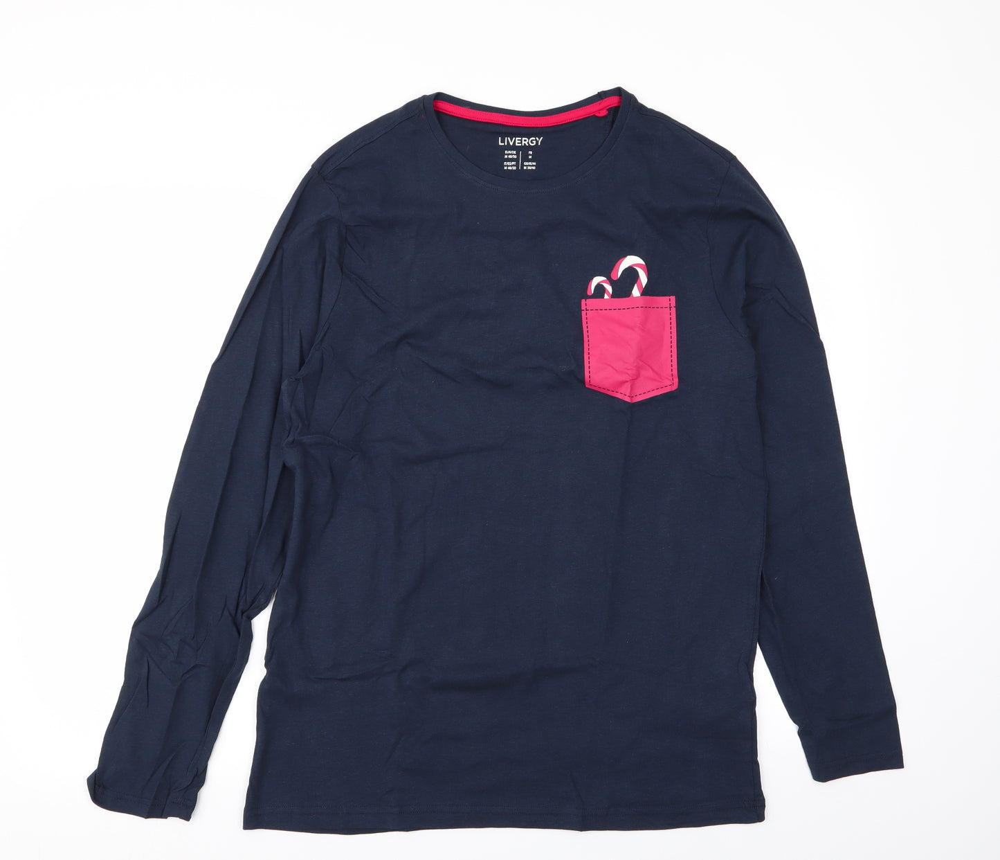 Livergy Mens Blue Solid   Pyjama Top Size M