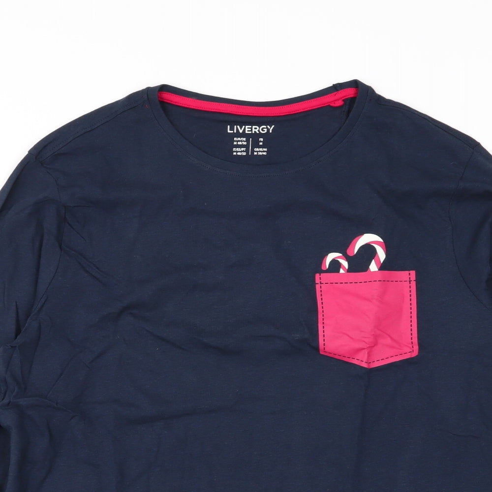 Livergy Mens Blue Solid   Pyjama Top Size M