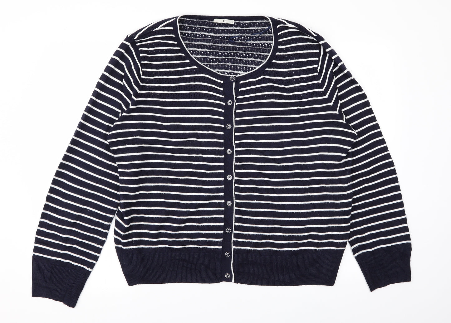 TU Womens Multicoloured Striped  Cardigan Jumper Size 22
