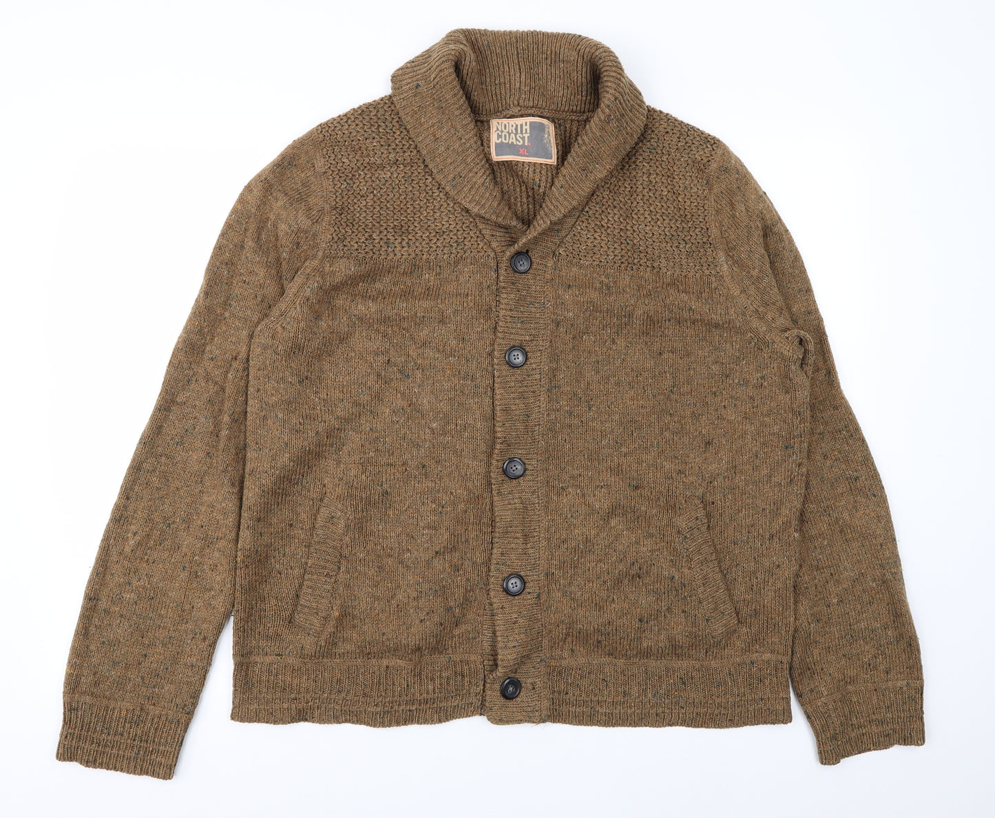 M&S Mens Brown   Cardigan Jumper Size XL