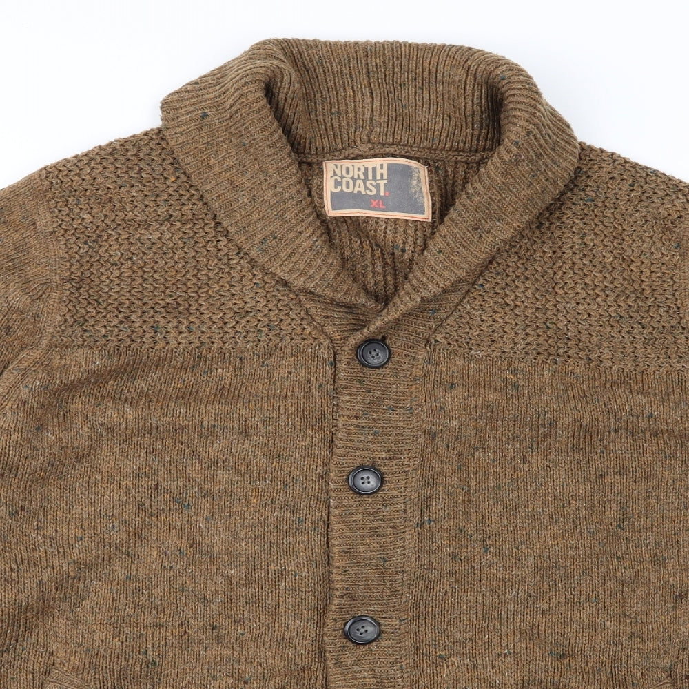 M&S Mens Brown   Cardigan Jumper Size XL
