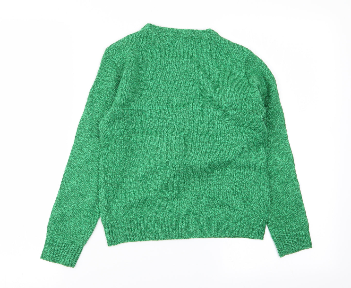 festive fun Boys Green   Pullover Jumper Size 7-8 Years  - christmas