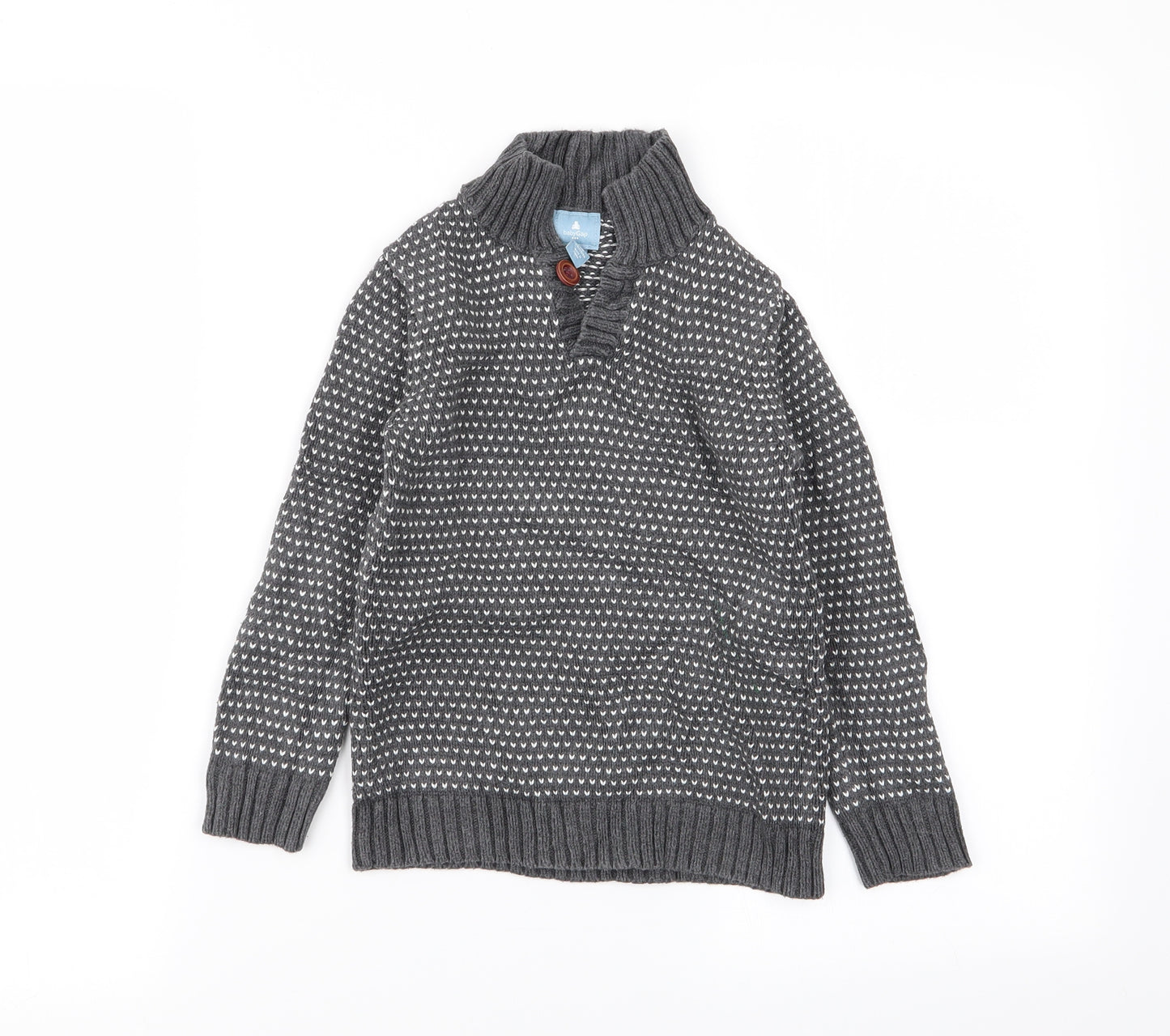 Gap Boys Grey Polka Dot  Pullover Jumper Size 5 Years