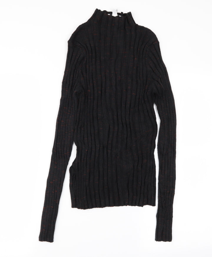 Topshop Womens Black Basic T-Shirt Size L