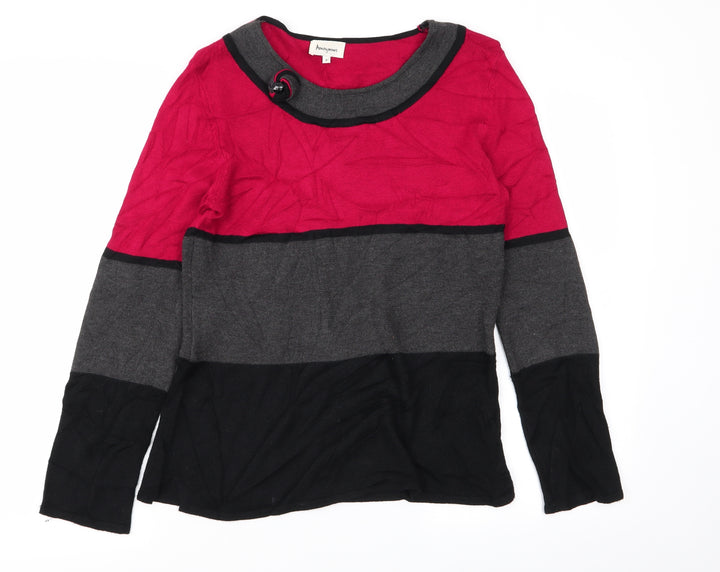 Anonymous Womens Multicoloured Striped Pullover Jumper Size S