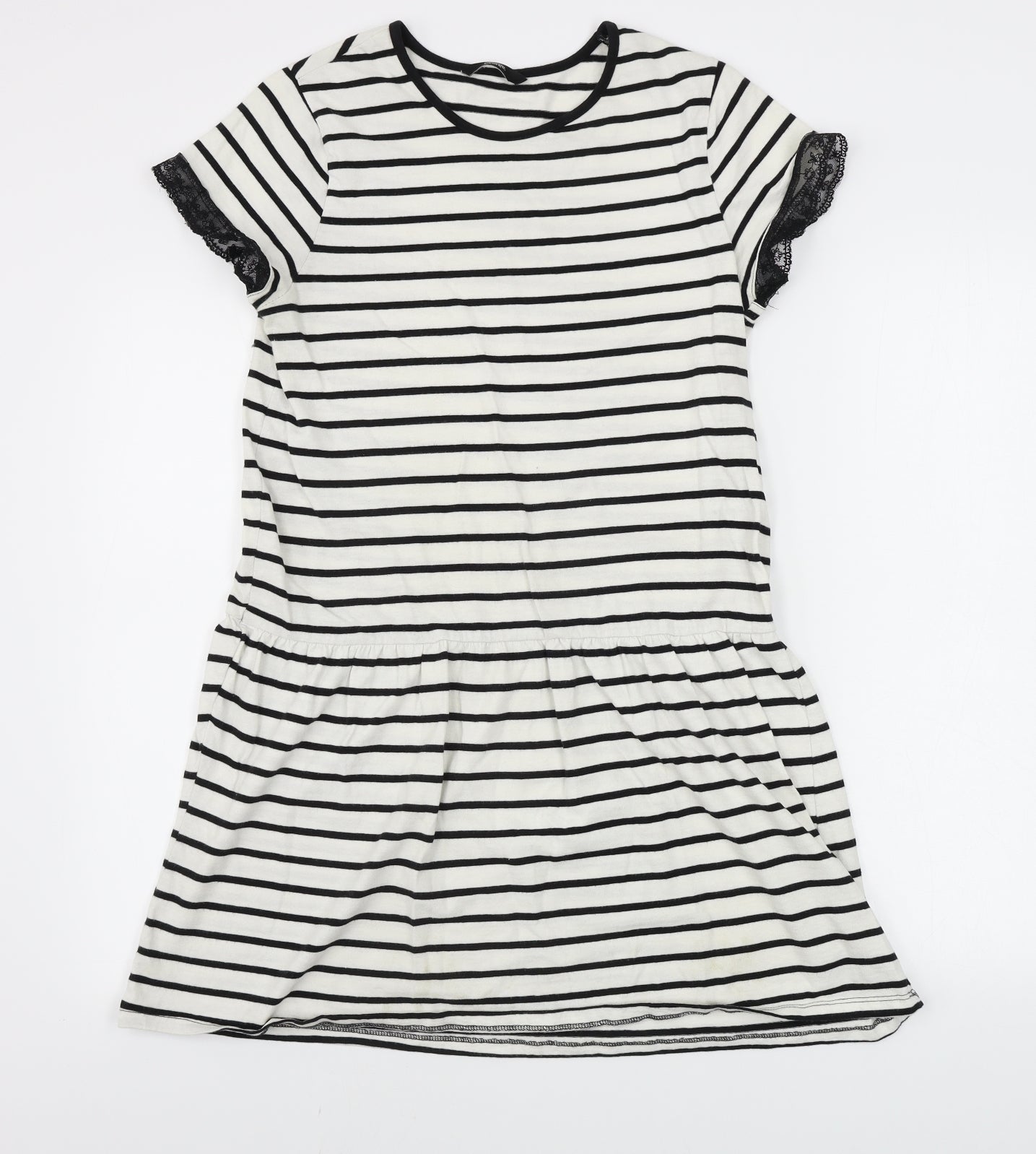 George  Girls White Striped  A-Line  Size 13-14 Years