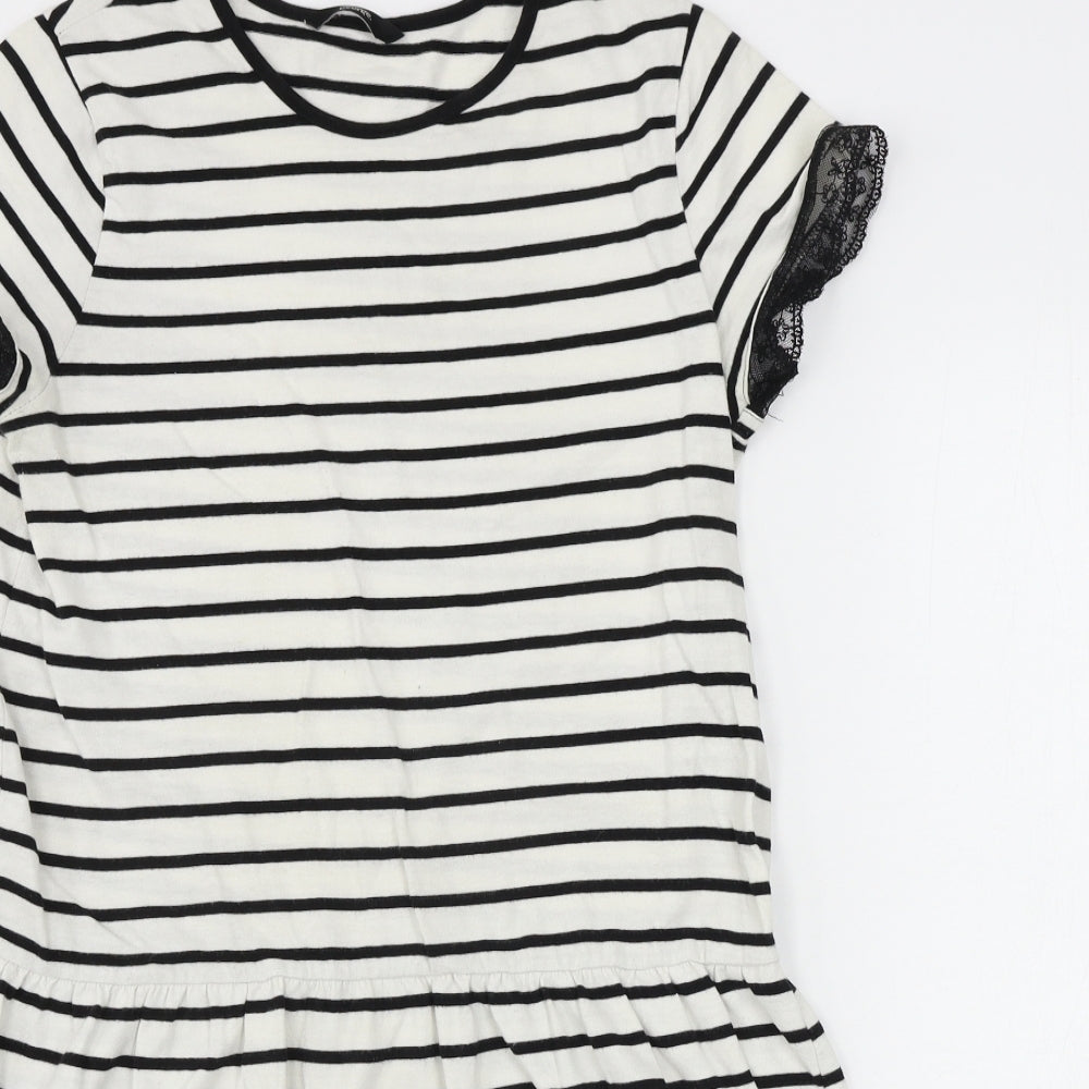 George  Girls White Striped  A-Line  Size 13-14 Years