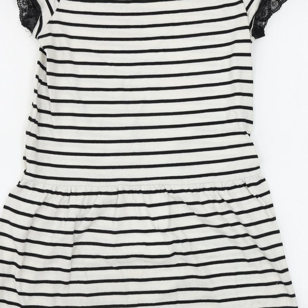 George  Girls White Striped  A-Line  Size 13-14 Years