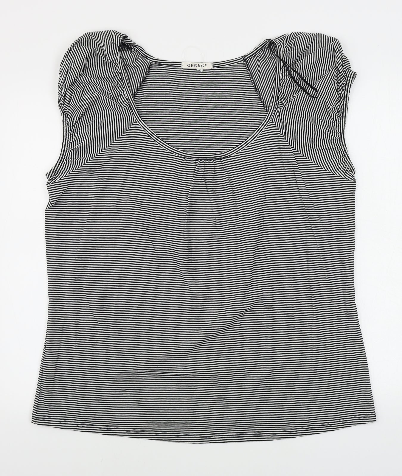 George  Womens Grey Striped  Basic T-Shirt Size 22