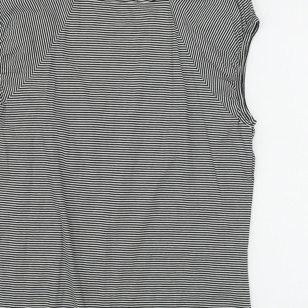 George  Womens Grey Striped  Basic T-Shirt Size 22