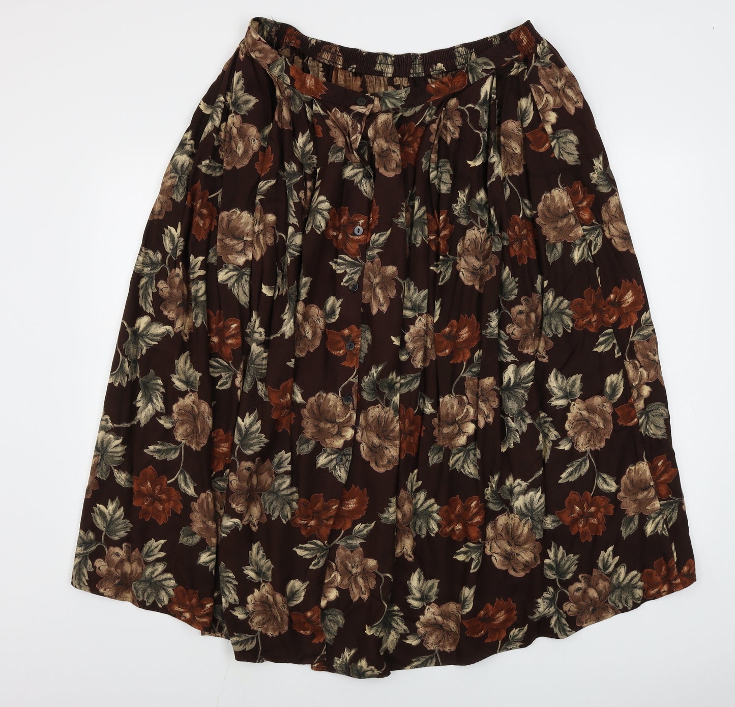 St michael        Womens Brown Floral  A-Line Skirt Size 32 in