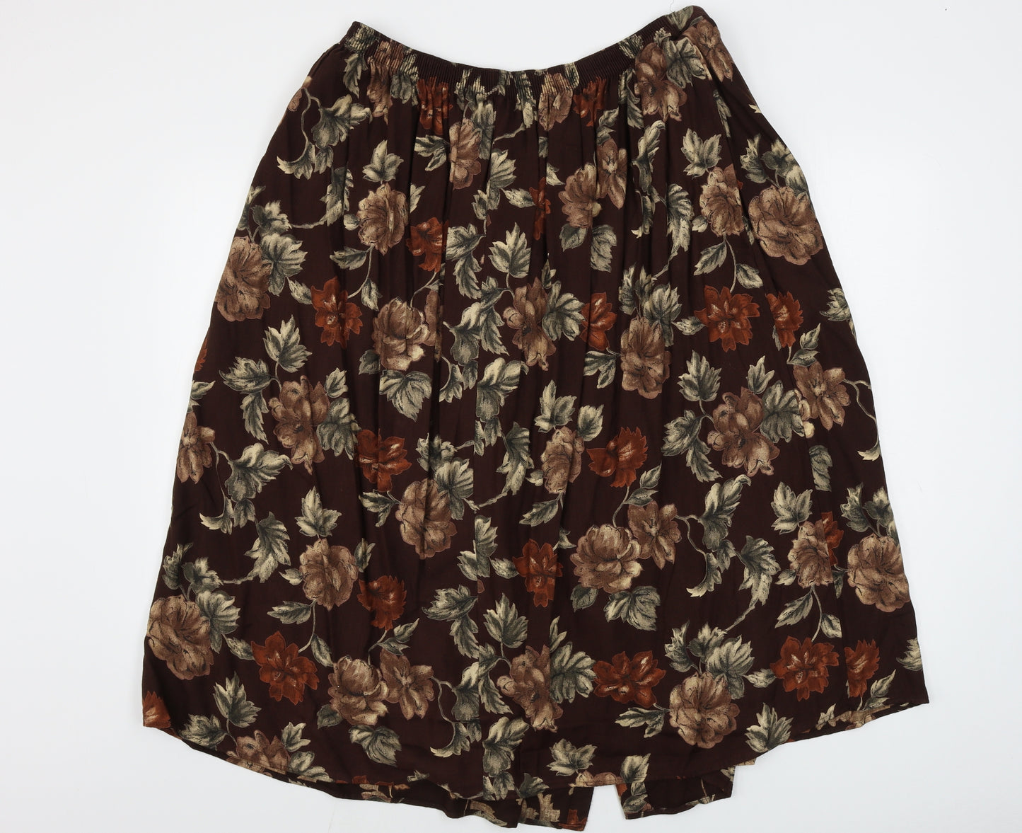St michael        Womens Brown Floral  A-Line Skirt Size 32 in