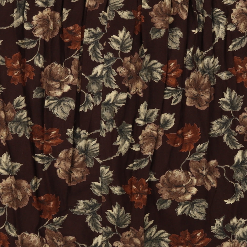 St michael        Womens Brown Floral  A-Line Skirt Size 32 in