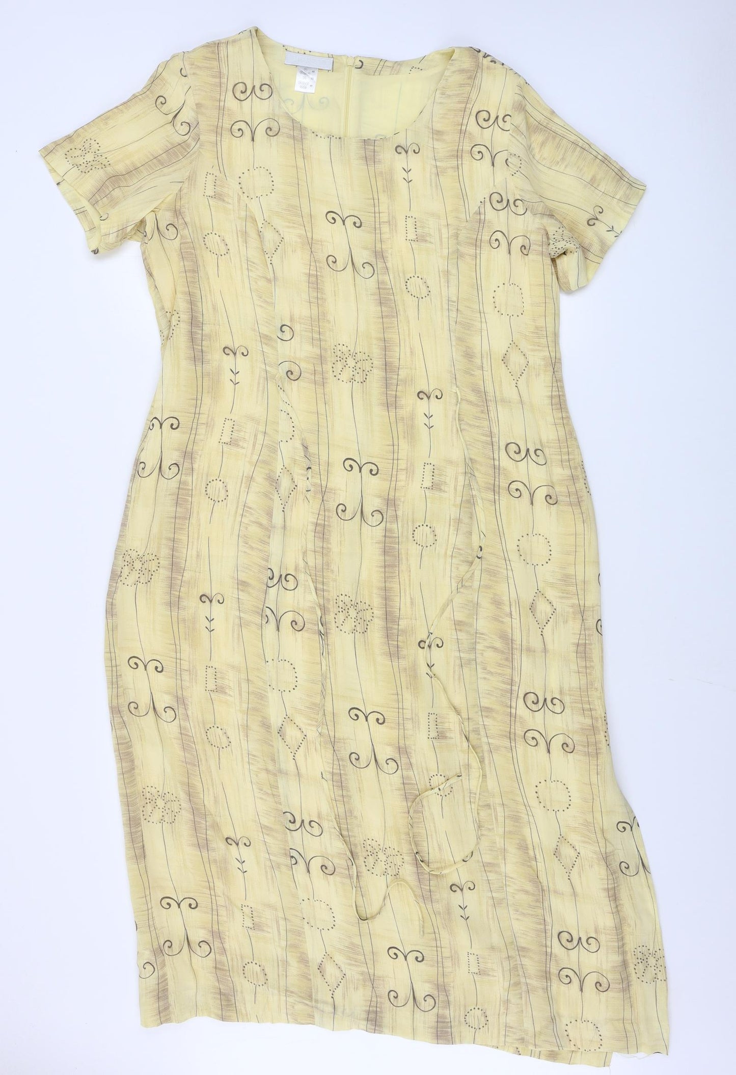 La Boutique  Womens Beige Geometric  A-Line  Size 20