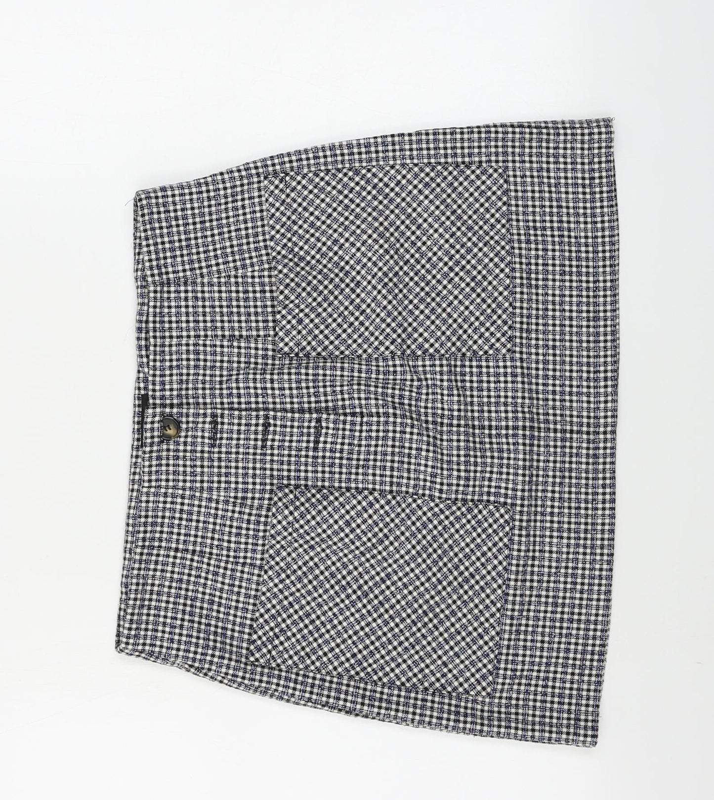 Topshop  Womens Grey Check  A-Line Skirt Size 14