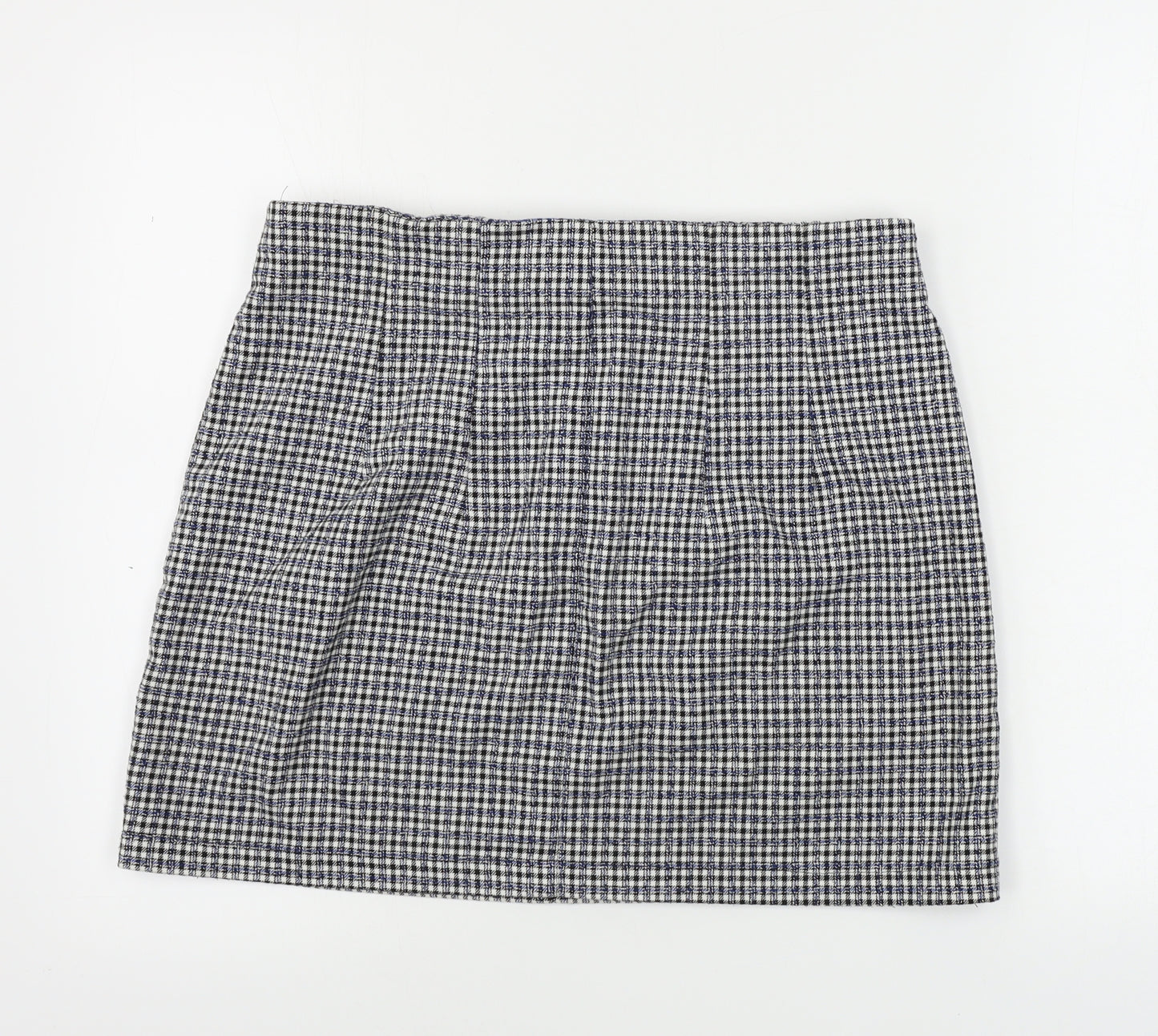 Topshop  Womens Grey Check  A-Line Skirt Size 14