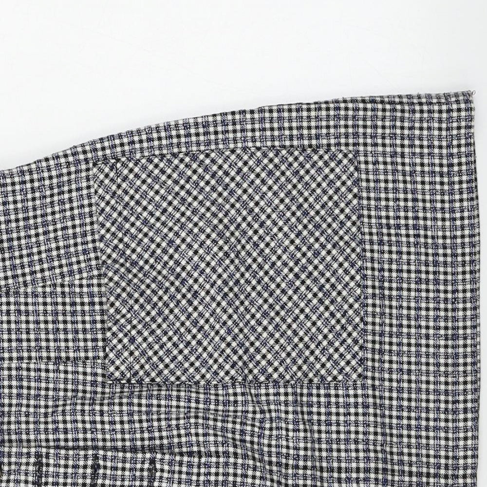 Topshop  Womens Grey Check  A-Line Skirt Size 14